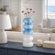 17568-02#Glass, 17"h Accordion Vase, Blue