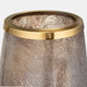 17573-02#Glass 24" Vase W/ Metal Ring, Champagne