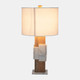 50727#Marble, 18"h Table Lamp, White