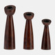 17579-01#Wood, 13"h Slanted Candle Holder, Brown