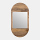17612#Wood, 34"lx18"w Oval Mirror, Brown