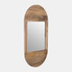17612#Wood, 34"lx18"w Oval Mirror, Brown