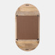 17612#Wood, 34"lx18"w Oval Mirror, Brown
