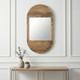 17612#Wood, 34"lx18"w Oval Mirror, Brown