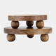 17635-02#Wood, S/2 8/10"d  Round Risers, Natural
