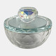 17636-02#Glass, 4"d Trinket Box W/ Heart, Rainbow