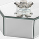 17643-03#Glass, 8"d Hexagonal Jewelry Box  Flower Top, Sil