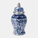 VC10467-10#Ec Cer,14"blue/white Temple Jar, Silver