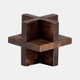 17709-01#4", Cross Wooden Orb, Brown