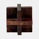 17709-01#4", Cross Wooden Orb, Brown