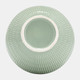 17415-03#Cer,7",stripe Oval Vase,dark Sage