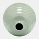 17415-03#Cer,7",stripe Oval Vase,dark Sage
