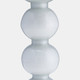 17453-08#Glass, 15"h, Bubbly Candle Holder, Wht Enam