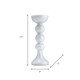 17453-08#Glass, 15"h, Bubbly Candle Holder, Wht Enam