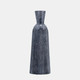 17714-01#16", Grooved Glass Vase, Blue