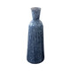 17714-01#16", Grooved Glass Vase, Blue