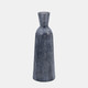 17714-01#16", Grooved Glass Vase, Blue