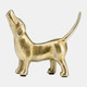 17724#8"l Metal, Deco Howling Dog, Gold