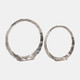 17751-02#Metal, S/2, 14/17" Hammered Decorative Rings, Slvr