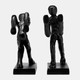 17741#Metal,s/2 9"h, Push Hold Figures Bookends,black