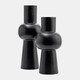 17761-01#Metal,15"h, Mid Ellipsoid  Vase,black