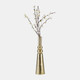 17762#Metal,21"h,abstract Pillar Vase,gold