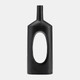 17763-01#Metal,16"h,tall Modern Open Cut Out Vase,black
