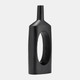 17763-01#Metal,16"h,tall Modern Open Cut Out Vase,black