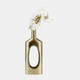 17763-02#Metal,16"h,tall Modern Open Cut Out Vase,gold