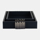 17766#S/2 14/18"l, Wood-leather Trays, Blue/ Ombre