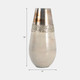 17845-01#Glass, 12" Metallic Vase, Champagne