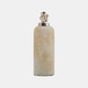 17849-01#Glass, 14" Vase W/ Pinwheel Top, Ivory/beige