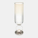 17851-02#Glass, 21" Vase W/ Metal Base Stone Accent, Pearl