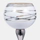 17854-02#Glass, 19" Votive Holder W/ Stand, White/silver