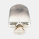 17857-01#Glass, 16" Metallic Bottle W/ Stone Top, Silver