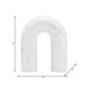 17597-01#Marble, 6" Rounded Horseshoe Table Top Deco, White