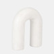 17597-01#Marble, 6" Rounded Horseshoe Table Top Deco, White