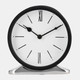 17799#Metal,7"h,candid Table Clock,white/black