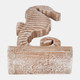 17667-02#Wood, 13"h Seahorse, Rustic White