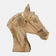 17675#Wood, 10"h Horse Head Deco, Brown