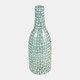 17680-02#Glass, 15"h Mosaic Vase, Blue