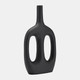 17821-01#Metal,15", Hollow Handles Vase,black