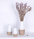 17860-01#Cer, 9"h 2-tone Vase, Creme/white