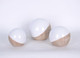 17890-01#Cer, S/3 4/5/6", 2-tone Orbs, Cream/white