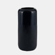 17867-07#Cer, 12"h Grooved Vase, Navy Blue
