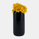 17867-07#Cer, 12"h Grooved Vase, Navy Blue