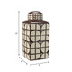 17898-01#Cer, 18"h Square Jar W/ Lid, Java/cotton
