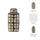 17898-01#Cer, 18"h Square Jar W/ Lid, Java/cotton