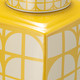 17898-05#Cer, 18"h Square Jar W/ Lid, Yellow/cotton