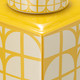 17898-06#Cer, 16"h Square Jar W/ Lid, Yellow/cotton